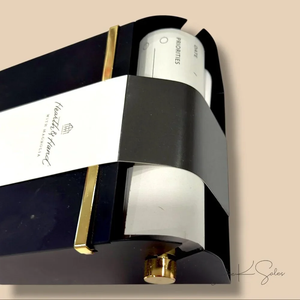 Metal Note Paper Roll Dispenser Black/Brass‎ - Hearth & Hand Magnolia, Target